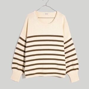 NWT Madewell Conway Green Striped Sweater